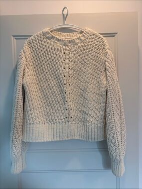 H&M Cream Cable Knit Crewneck Sweater
